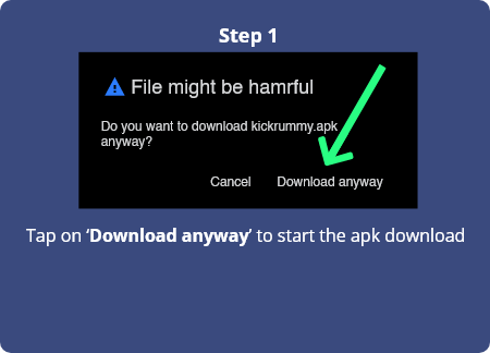 How to Install RummyBo step 1 - Tap on 'Download Anyway' to start the RummyBo apk download